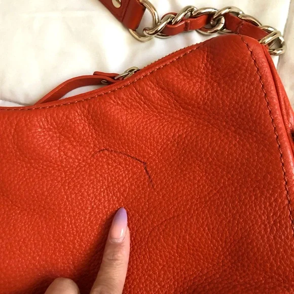 Kate Spade Orange Leather with Chain Purse - Picture 4 of 8